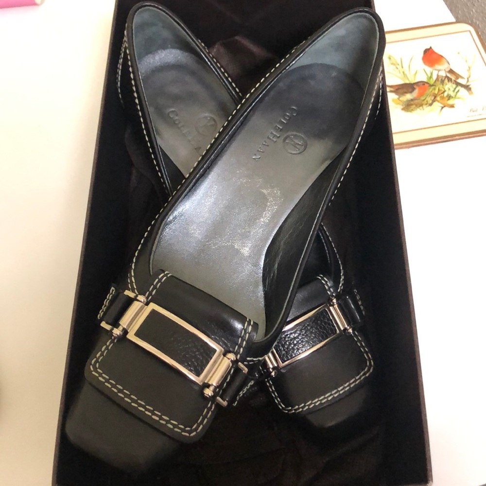 Cole Haan Esme Black Leather Heels/ D21013 6B